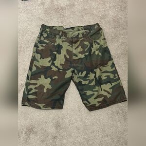 Levi's Green Camouflage Cargo Shorts